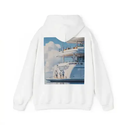 Luxury Superyacht Painting Blue Sky Ocean