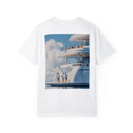 Luxury Superyacht Painting Blue Sky Ocean