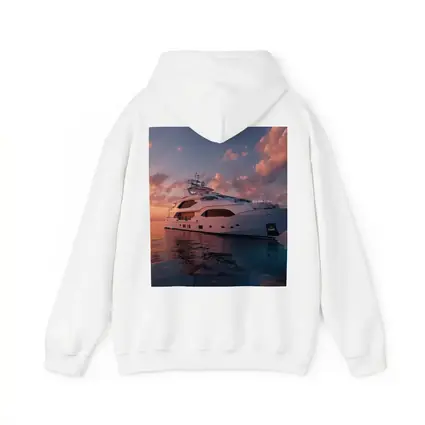 Luxury Yacht Sailing At Warm Sunset