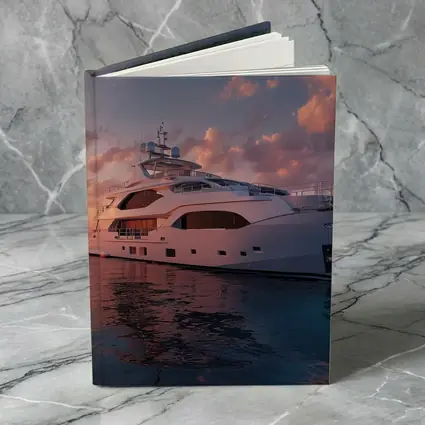 Luxury Yacht Sailing At Warm Sunset