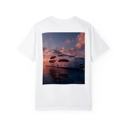 Luxury Yacht Sailing At Warm Sunset