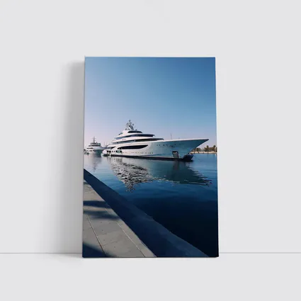 Luxury Superyacht Docked at Calm Marina