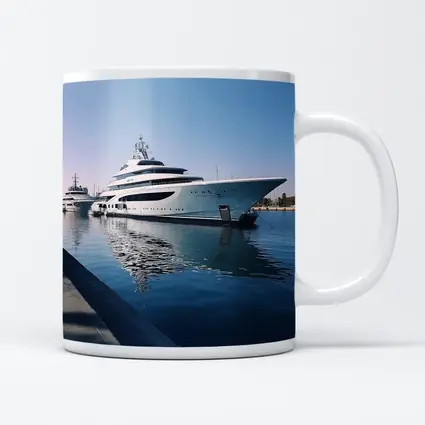 Luxury Superyacht Docked at Calm Marina