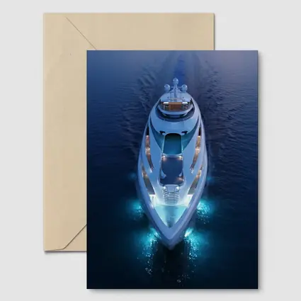 Luxury Superyacht Aerial View Dark Ocean