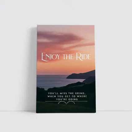 Enjoy The Ride Sunset Coastal Quote Print
