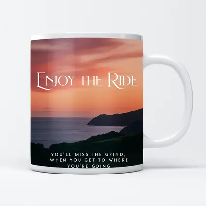 Enjoy The Ride Sunset Coastal Quote Print
