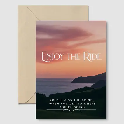 Enjoy The Ride Sunset Coastal Quote Print