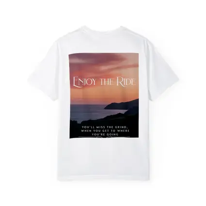 Enjoy The Ride Sunset Coastal Quote Print