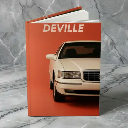 Cadillac DeVille White Car Orange Background
