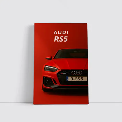 Audi RS5 Red Front View Bold Background