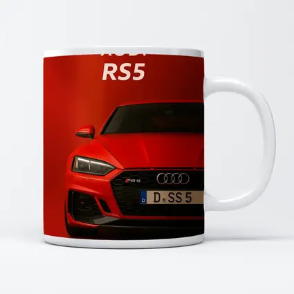 Audi RS5 Red Front View Bold Background