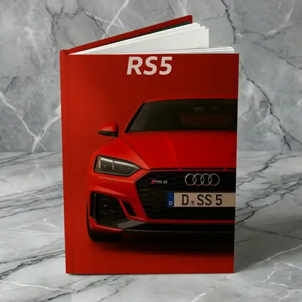 Audi RS5 Red Front View Bold Background
