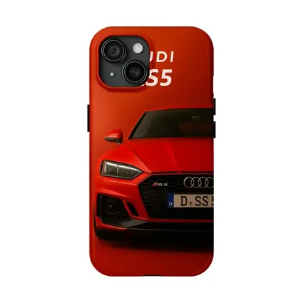 Audi RS5 Red Front View Bold Background