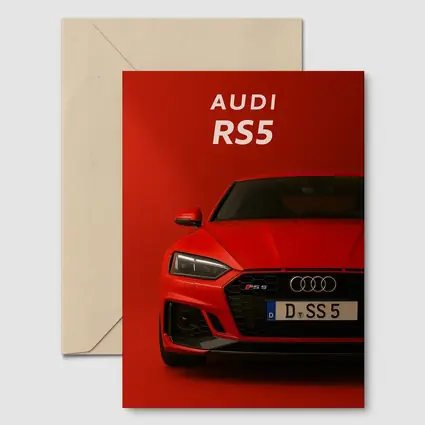 Audi RS5 Red Front View Bold Background