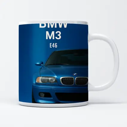 BMW M3 E46 Blue Front View Art