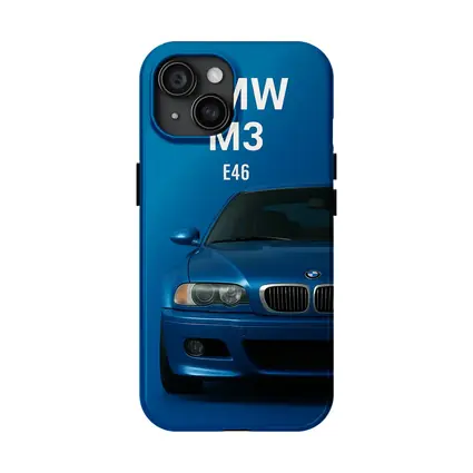 BMW M3 E46 Blue Front View Art