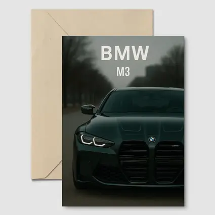 BMW M3 Dark Green Front View Street