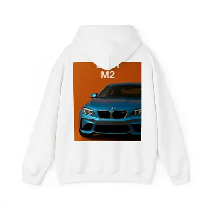 BMW M2 Blue Car Orange Background Art