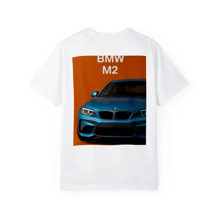 BMW M2 Blue Car Orange Background Art