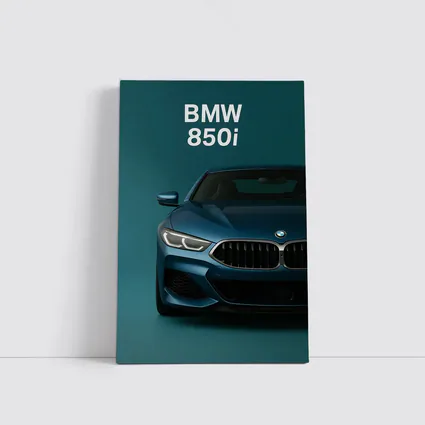 BMW 850i Front View Teal Background