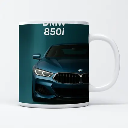 BMW 850i Front View Teal Background
