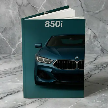 BMW 850i Front View Teal Background