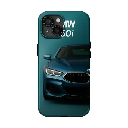 BMW 850i Front View Teal Background