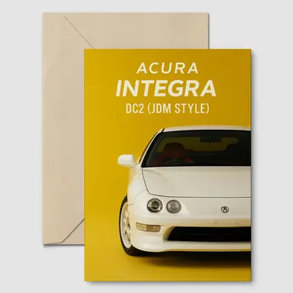 Acura Integra DC2 JDM Style Yellow Background