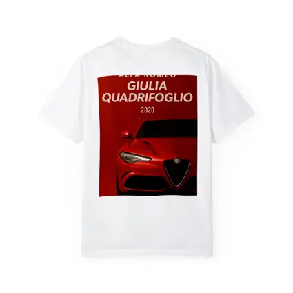Alfa Romeo Giulia Quadrifoglio Red Background Art