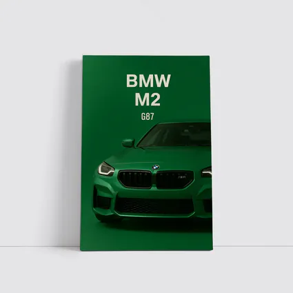 BMW M2 G87 Green Minimal Car Art