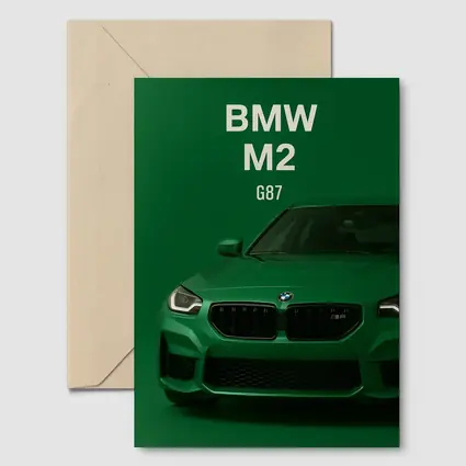 BMW M2 G87 Green Minimal Car Art