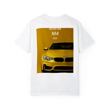 BMW M4 2015 Yellow Sports Car Art