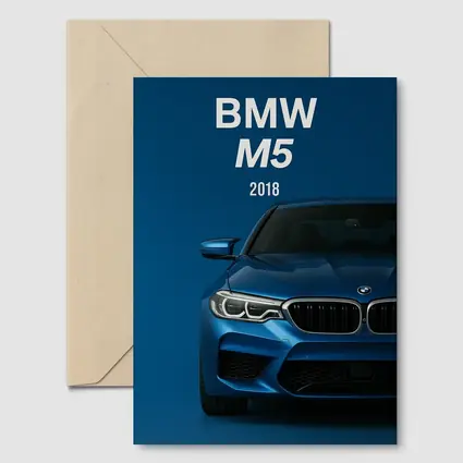 BMW M5 2018 Blue Front View