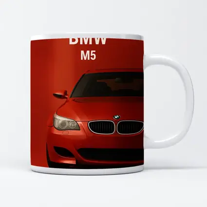 BMW M5 Red Car Front View