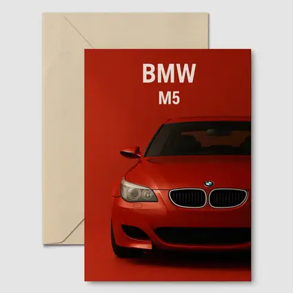 BMW M5 Red Car Front View