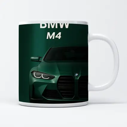 BMW M4 Green Front View Dark Background