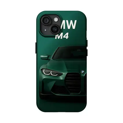 BMW M4 Green Front View Dark Background