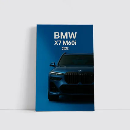 BMW X7 M60i Blue Studio Front View
