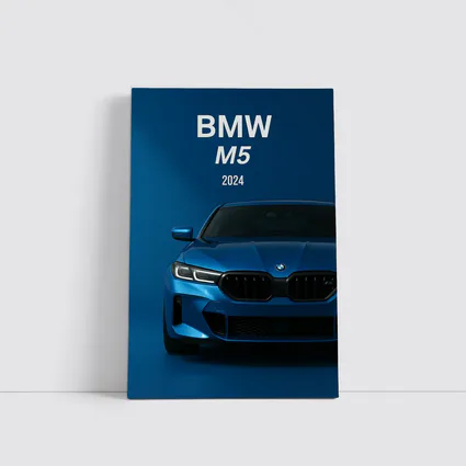BMW M5 2024 Blue Front View