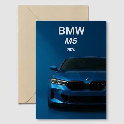 BMW M5 2024 Blue Front View