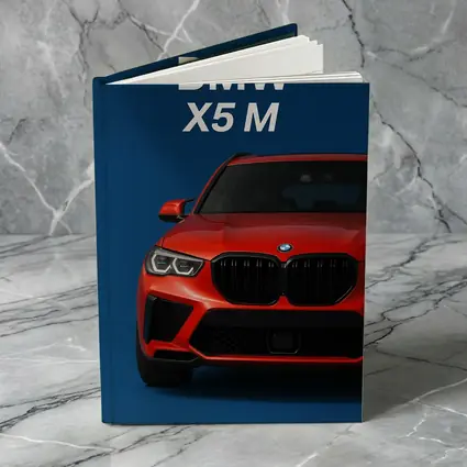 BMW X5 M Red Car Blue Background