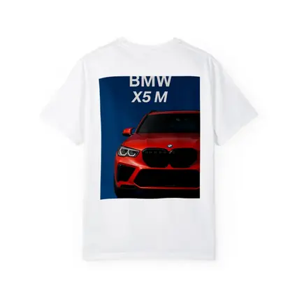 BMW X5 M Red Car Blue Background