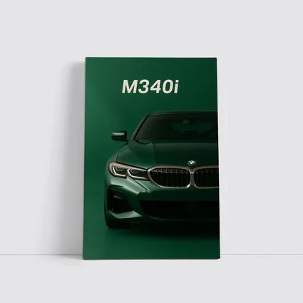 BMW M340i Green Front View Art