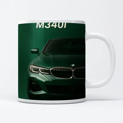 BMW M340i Green Front View Art