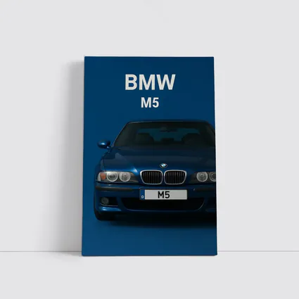 BMW M5 Blue Car Front View