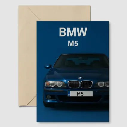 BMW M5 Blue Car Front View