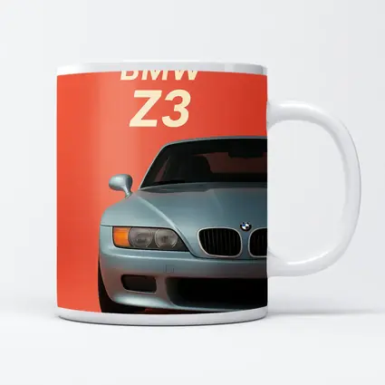 BMW Z3 Front View Coral Background Art