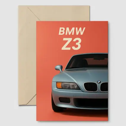 BMW Z3 Front View Coral Background Art