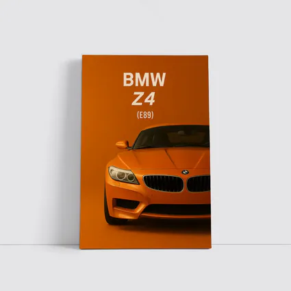 BMW Z4 E89 Orange Minimalist Car Art
