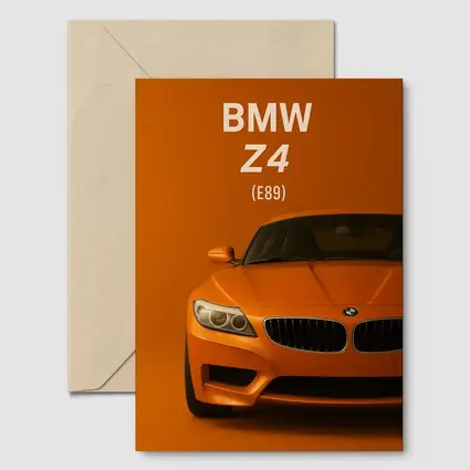 BMW Z4 E89 Orange Minimalist Car Art